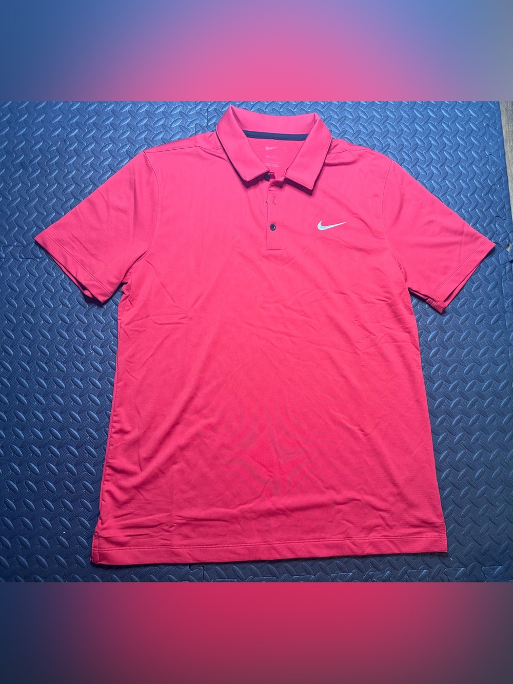 Nike Men’s Bright Pink Polo with White Swoosh